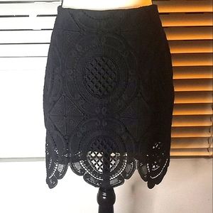 Lace Black Lined Skirt